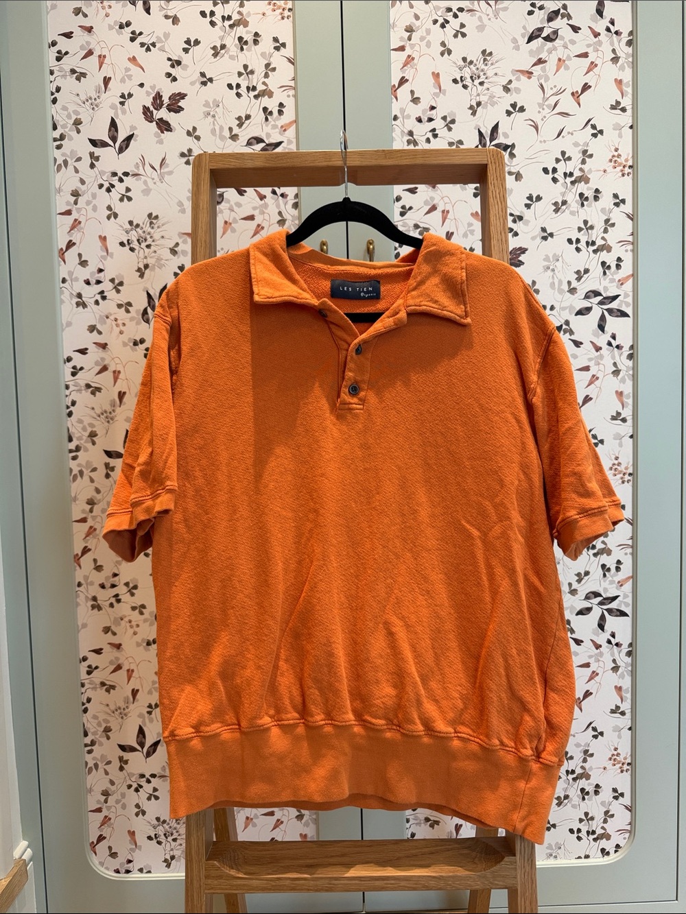 Relaxed Les tien Short-Sleeve Polo in Orange